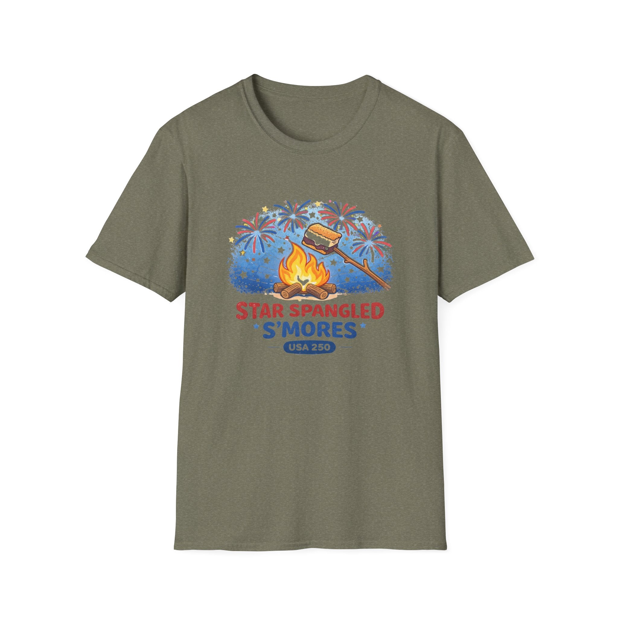 Star Spangled S'mores Campfire Tee (Fourth of July BBQ Patriotic Fireworks)