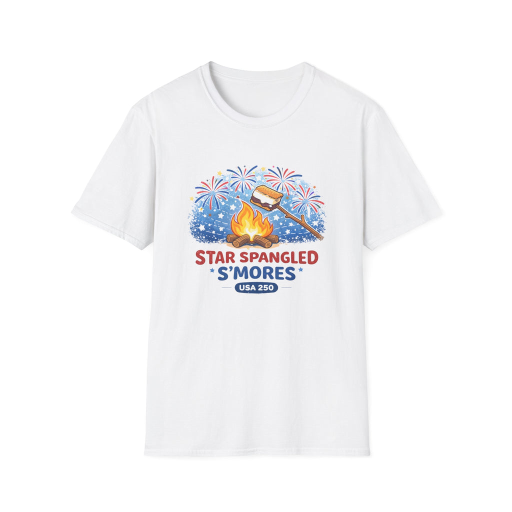 Star Spangled S'mores Campfire Tee (Fourth of July BBQ Patriotic Fireworks)