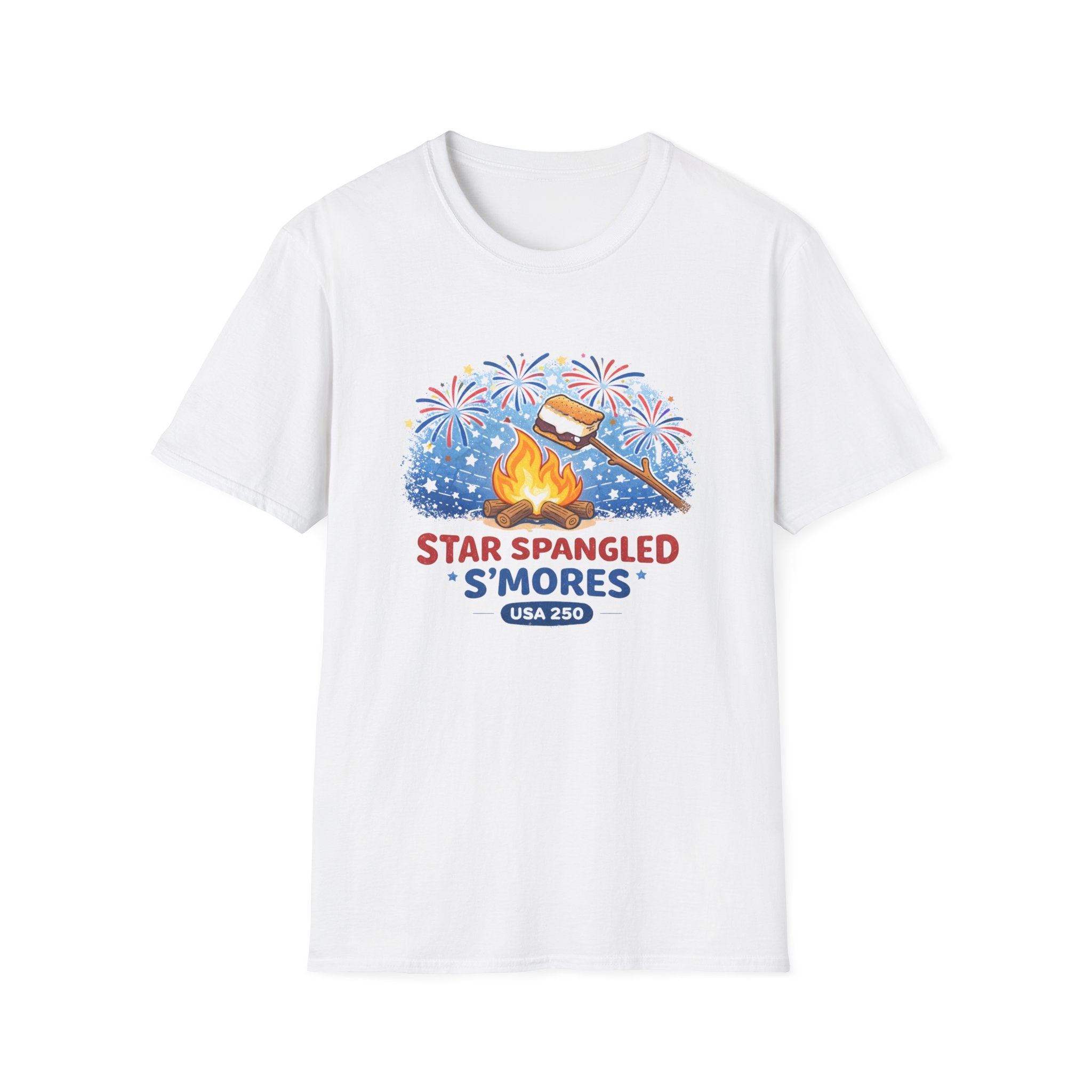 Star Spangled S'mores Campfire Tee (Fourth of July BBQ Patriotic Fireworks)