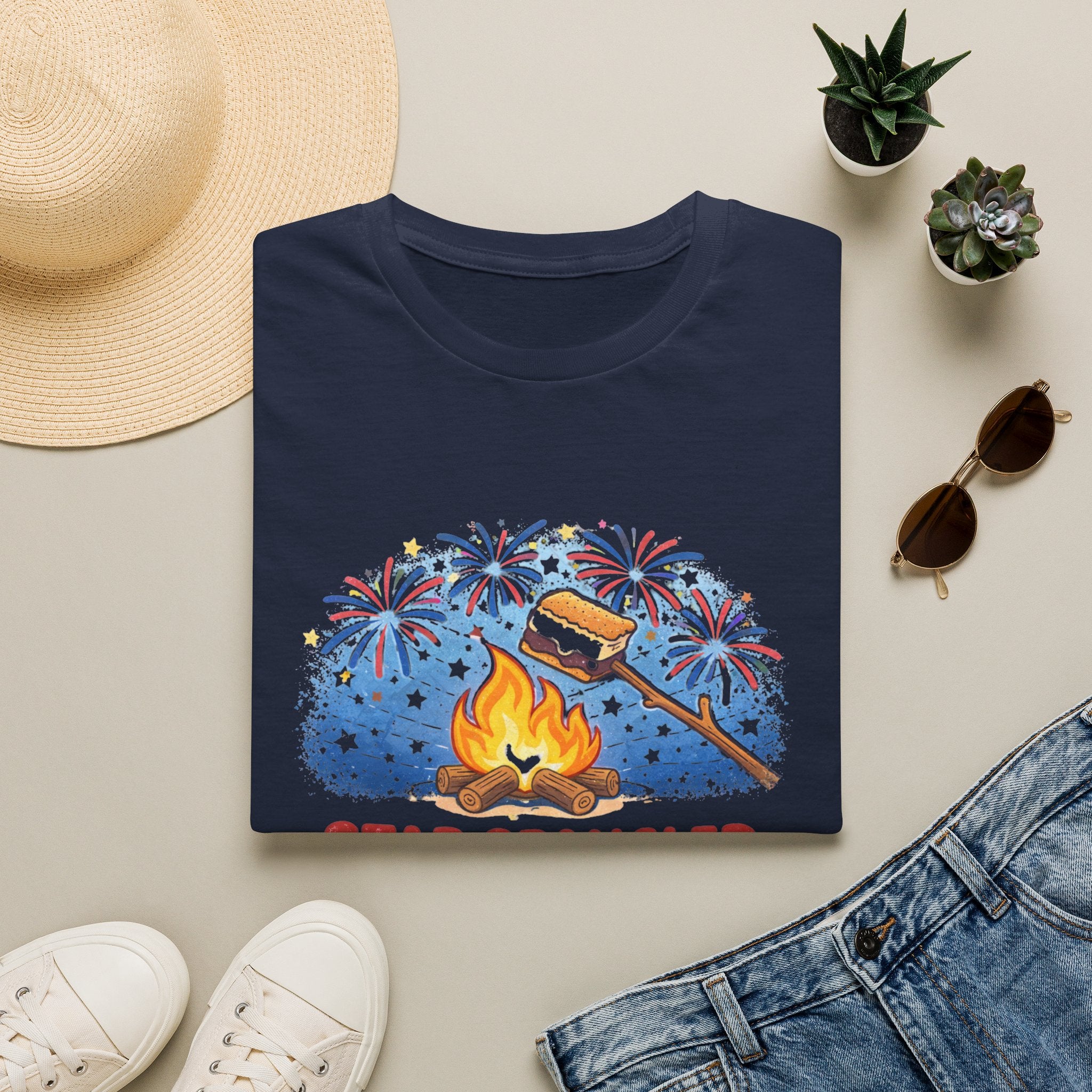 Star Spangled S'mores Campfire Tee (Fourth of July BBQ Patriotic Fireworks)