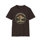 Adventure Leaves Mountain — Retro Sunset Outdoors Graphic Tee