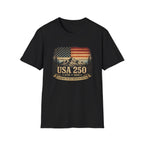 USA 250 Anniversary — Vintage American Flag & Mountain Design (1776–2026)