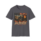 See the USA — Vintage American Flag National Parks Scenic Tee