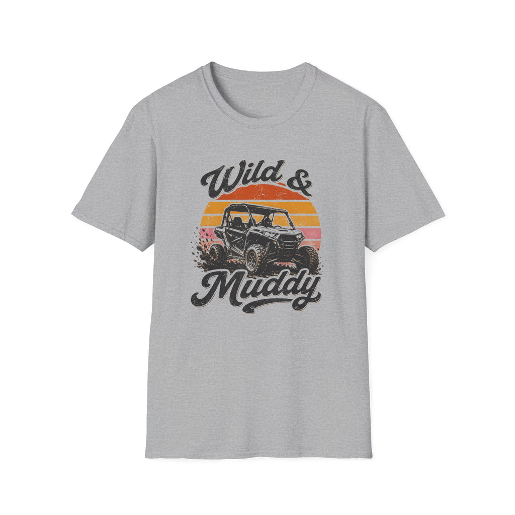Wild & Muddy Off-Road T-Shirt — Vintage Sunset UTV ATV Tee for Outdoor Adventure Lovers