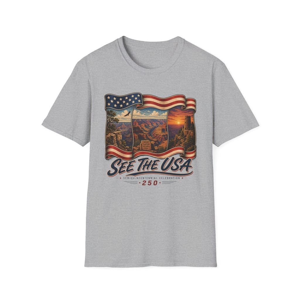 See The USA — Vintage American Flag Grand Canyon Travel Tee