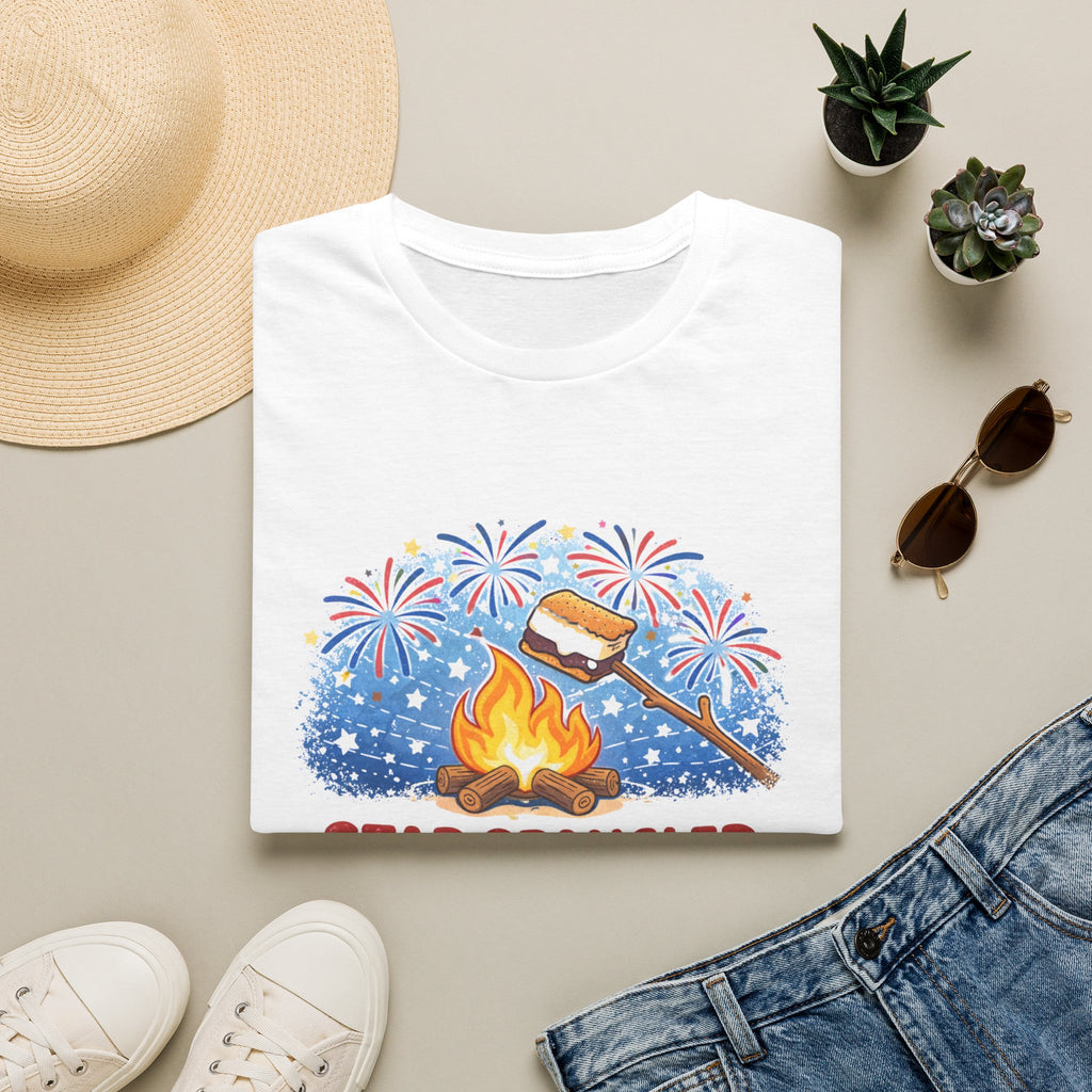 Star Spangled S'mores Campfire Tee (Fourth of July BBQ Patriotic Fireworks)