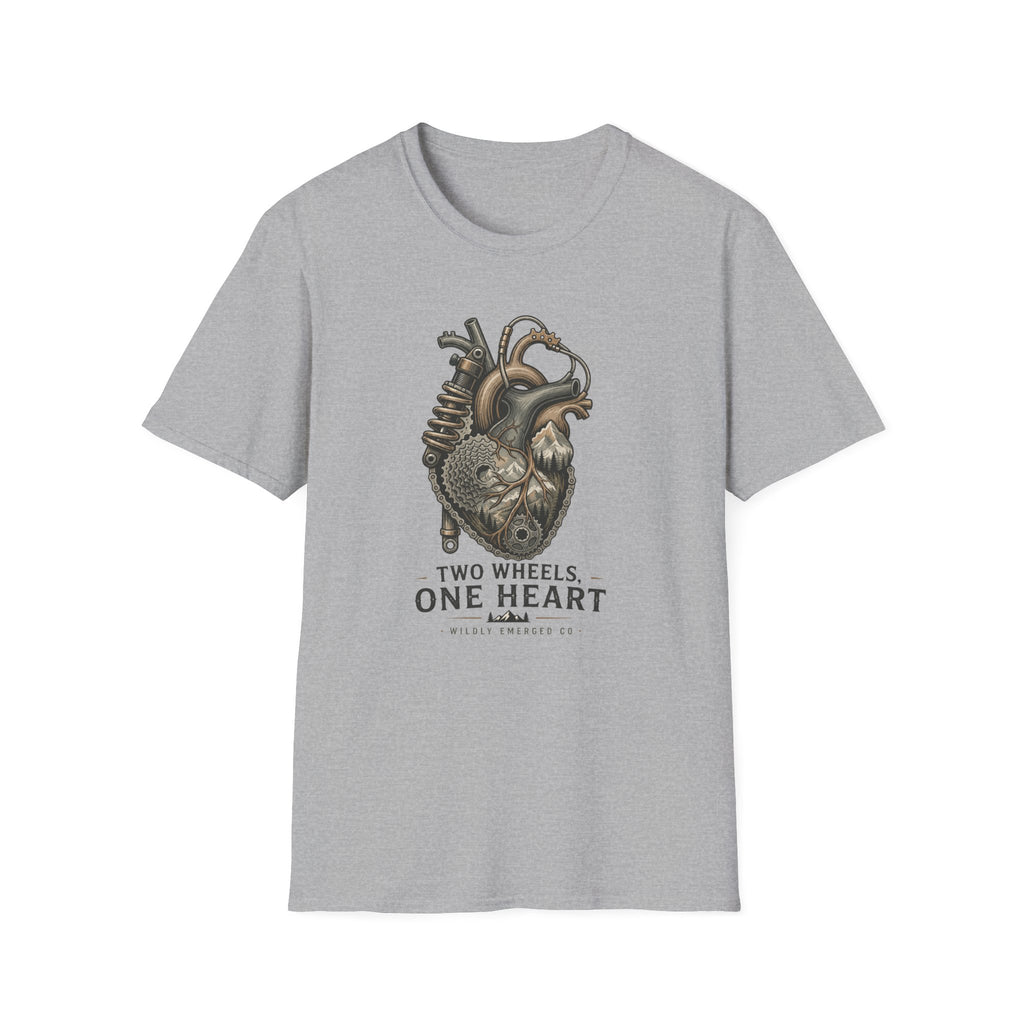 Motorcycle Heart — "Two Wheels, One Heart" Vintage Bike Tee