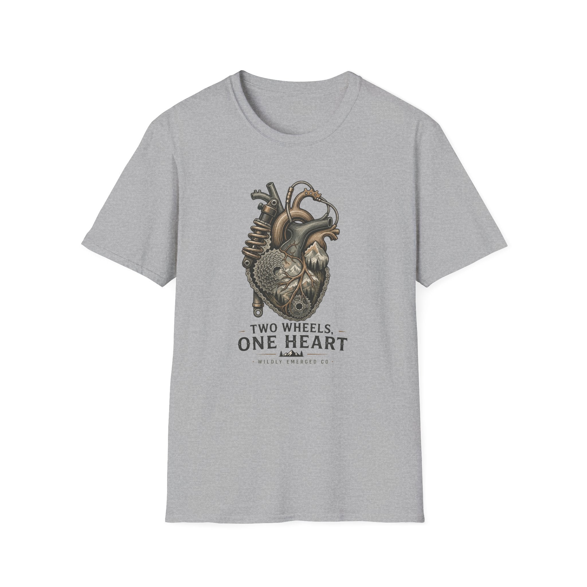Motorcycle Heart — "Two Wheels, One Heart" Vintage Bike Tee